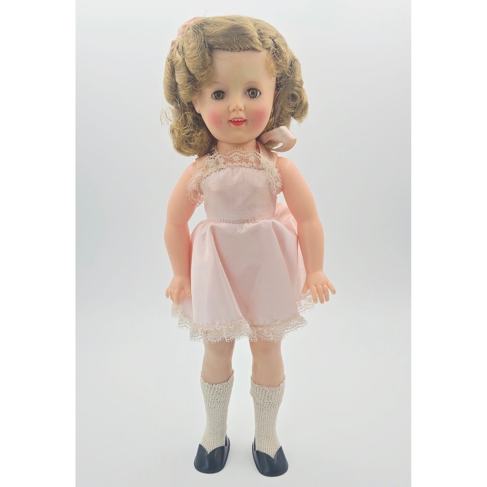 Vintage Shirley Temple Doll Ideal Toy Corp‎ Pink Lace Dress Original Box 12in